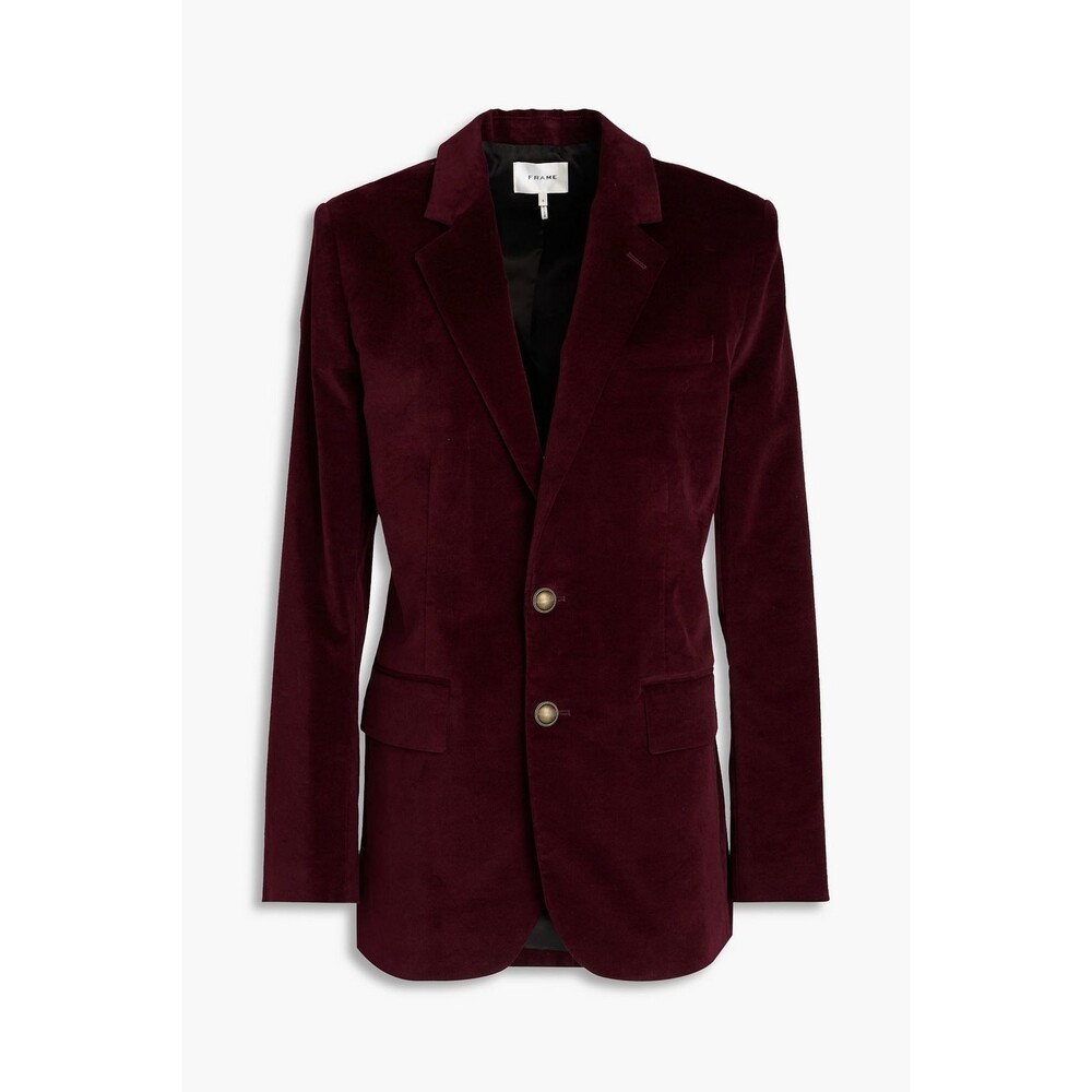FRAME Cotton-blend velvet blazer Grape size 6